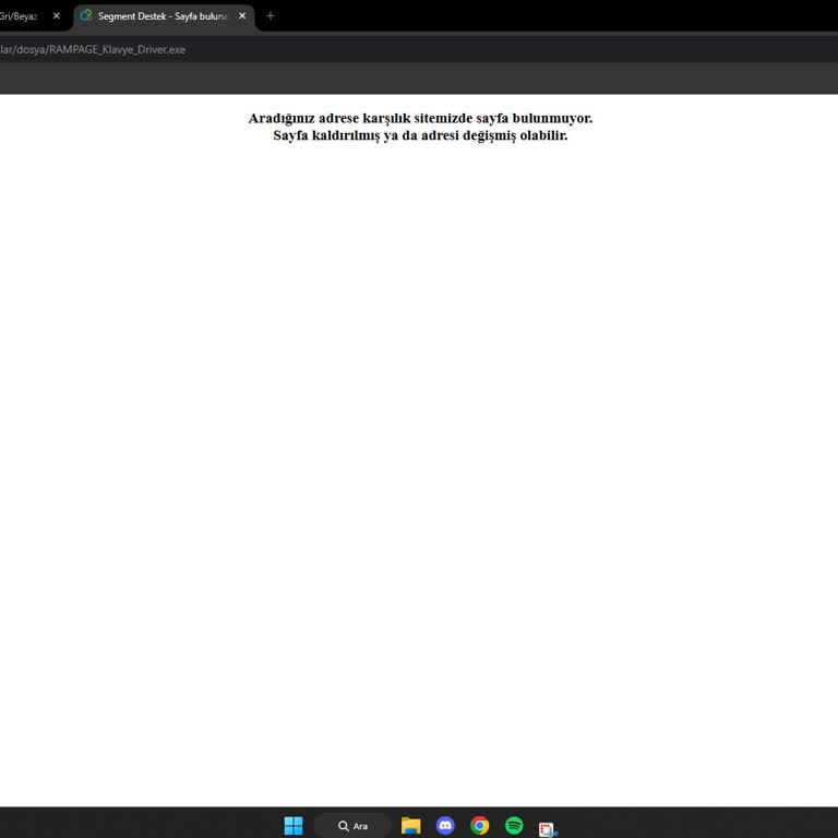 Rampage Klavye Sürücü Linki Çalışmıyor