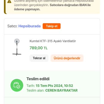 Kumtel Vantilatörün Kısa Sürede Parçalanması Ve Garanti Sorunu