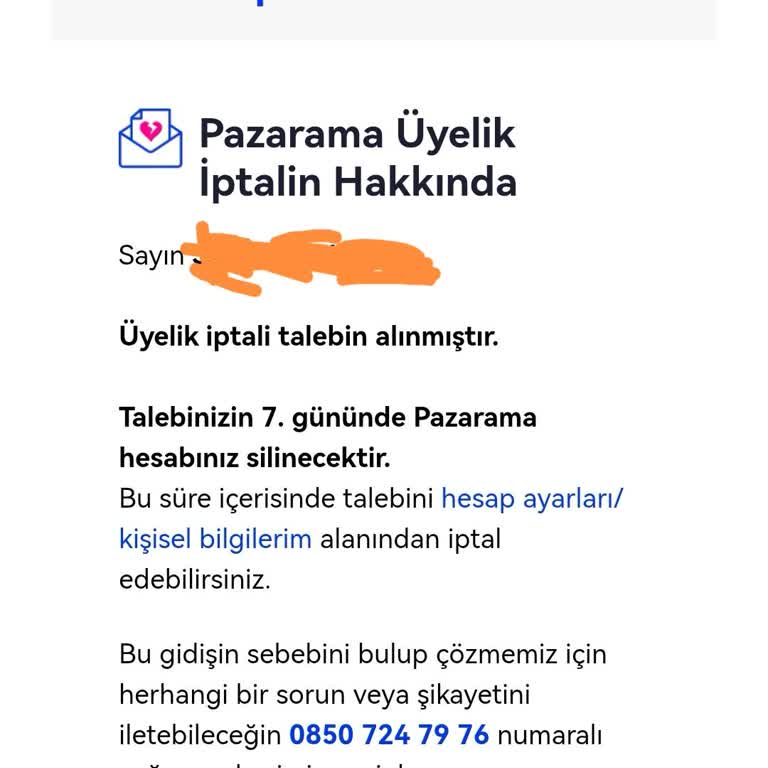 Pazarama Üyeliğimi İptal Edemiyorum, Sürekli Bildirim Geliyor