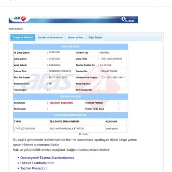 Kargolarım Teslim Edilmeden Şubede Bekletiliyor Ve Bilgi Verilmiyor