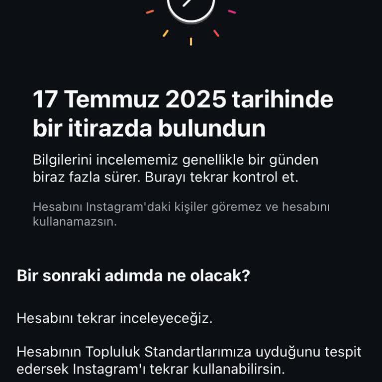 Askıya Alınan Instagram Hesabımın Açılması Talebi