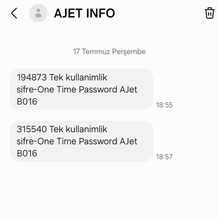 İzinsiz Tek Kullanımlık Şifre Gönderimi Ve Sorumluluk Reddi