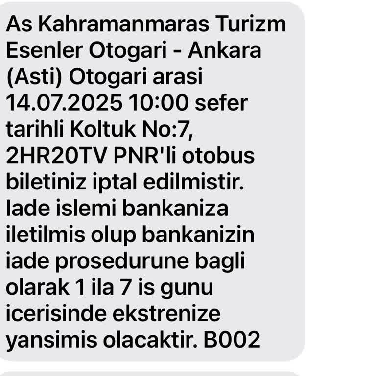 Bilet İptali Sonrası İade Yapılmadı Ve Müşteri Hizmetlerine Ulaşılamıyor
