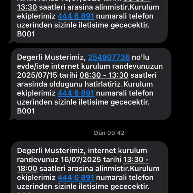 Kurulum Randevusuna Uyulmuyor Ve Bilgilendirme Yapılmıyor