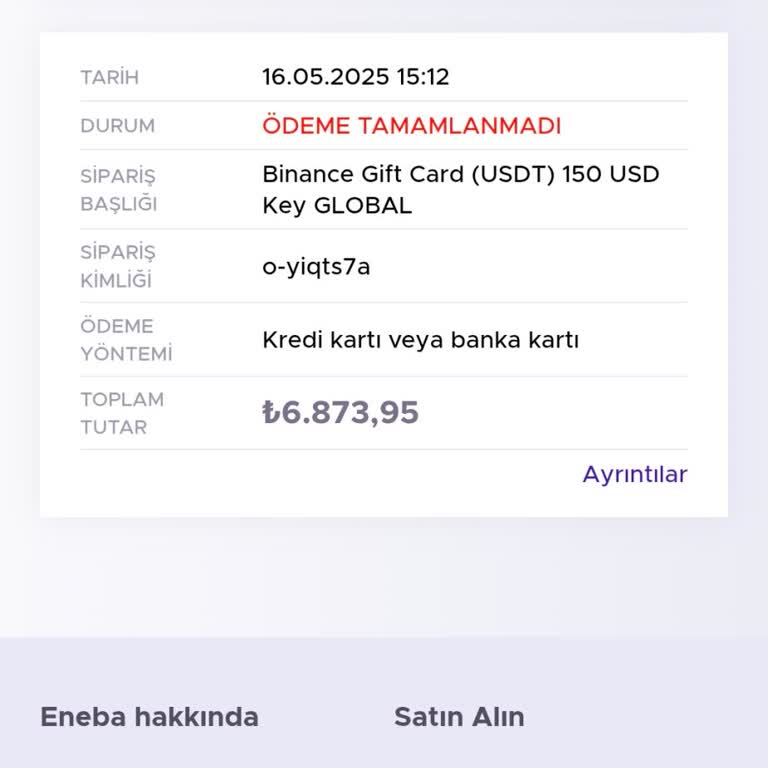 Eneba'da İptal Edilen Alışverişte Param İade Edilmedi