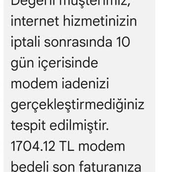 Zamanında İade Edilen Modem İçin Haksız Fatura Çıkarıldı
