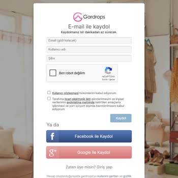 Gardrops Üyelikte E-mail İle Kayıt Sonrası Silinemeyen Hesap Ve İstenmeyen Mailler
