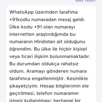 Bilinmeyen +91 Numaradan Gelen Mesaj Ve Kişisel Bilgi Güvenliği Endişesi