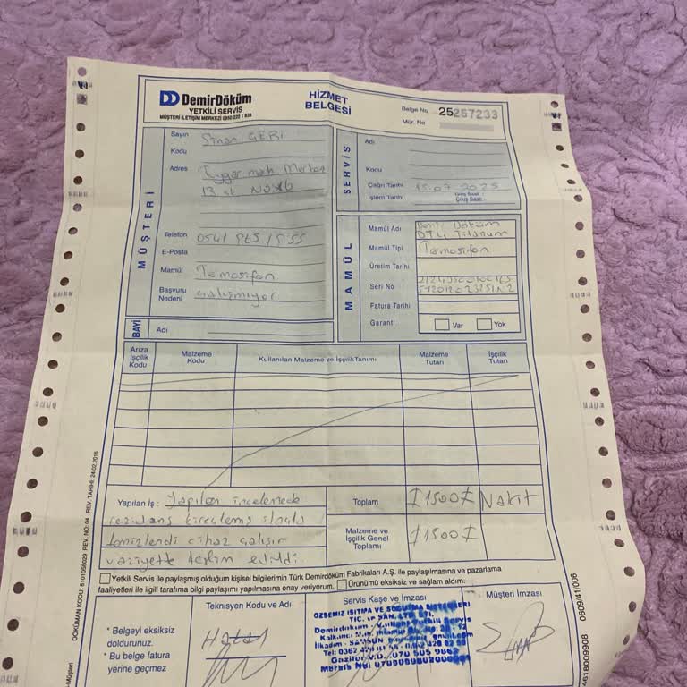 Termosifon Arızası Garanti Dışı Bırakıldı Ve Yüksek Ücret Talep Edildi