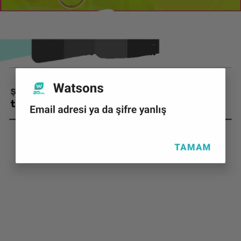 Watsons Hesabına Giriş Yapamıyorum, Şifre Yenileme Çalışmıyor