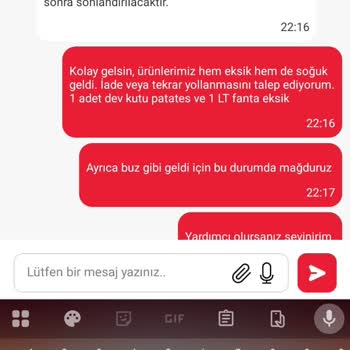 Soğuk Ve Eksik Sipariş, Cevapsız Destek: Mağduriyetim Giderilsin!