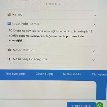 Drone Ürünü İadesi Kabul Edilmiyor, İade Politikası Uygulanmıyor