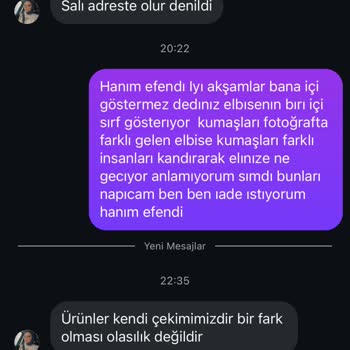 Aldığım Elbise Beklediğim Gibi Çıkmadı Ve İade İstiyorum