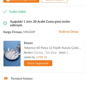 Emsan Çatal Bıçak Takımı Bir Yıl Dolmadan Paslandı, Mağduriyetim Giderilmiyor