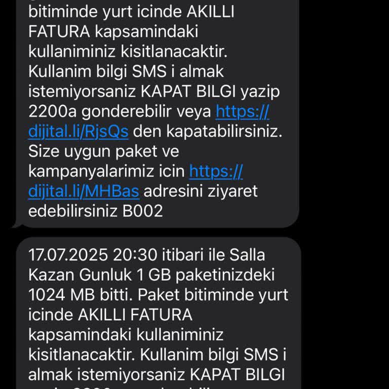 Kullanmadığım İnternet Göz Açıp Kapayıncaya Dek Tükeniyor