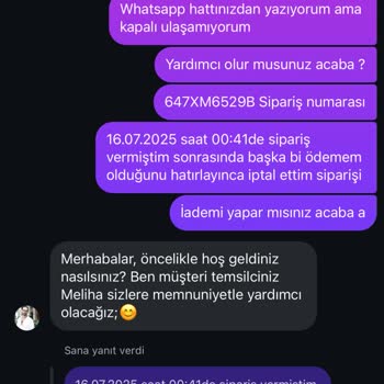 Siparişi İptal Etmeme Rağmen Ürün Kargoya Verildi Ve İade Yapılmıyor