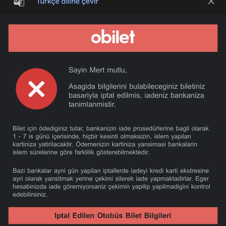 Bilet İptali Sonrası İade Süresi Aşıldı, Param Hala Yatırılmadı