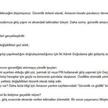 Amazon'da Sipariş İptali Sonrası Geç Ve Yetersiz Bilgilendirme