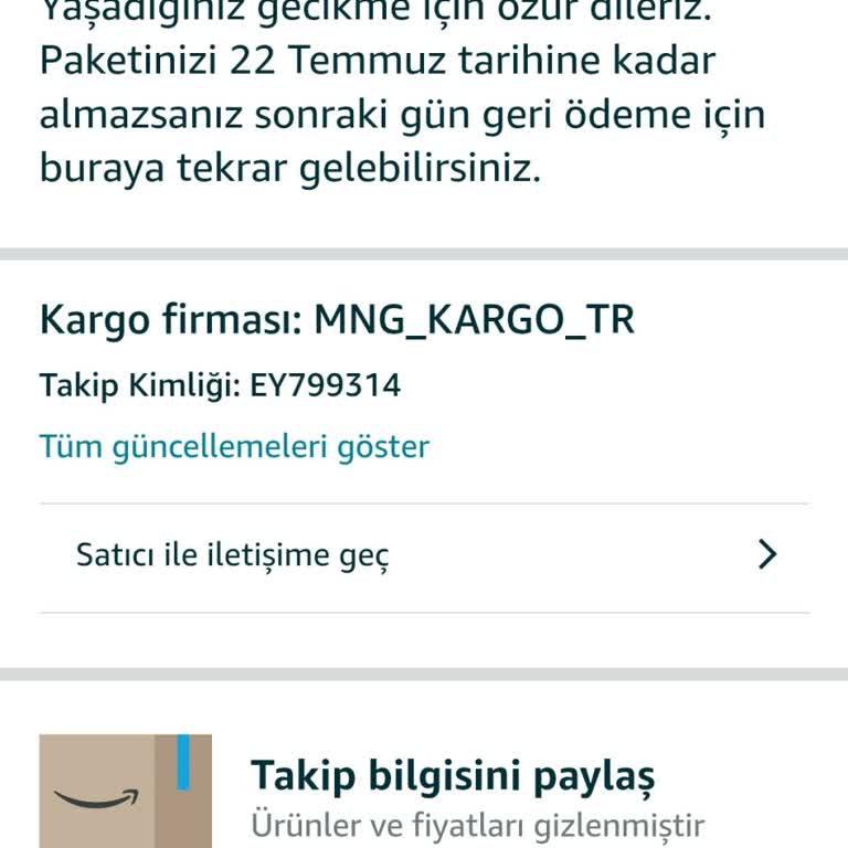 Amazon Siparişim Zamanında Gelmedi Fiyat Farkı İçin Çözüm Sunulmadı