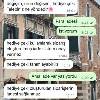 İade Talebim Reddedildi, Hediye Çekiyle Etiketsiz Ürün Gönderildi