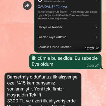 Caudalie Sitesinde Geçersiz İndirim Kampanyası Mağduriyeti