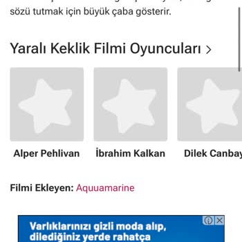 Film Oyuncu Kadrosunda İsmin Yanlış Yazılması Hakkında Düzeltme Talebi