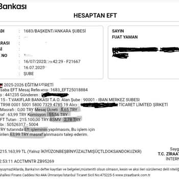 Maaş Hesabından Haksız EFT Ücreti Tahsilatı Ve Limit Sorunu
