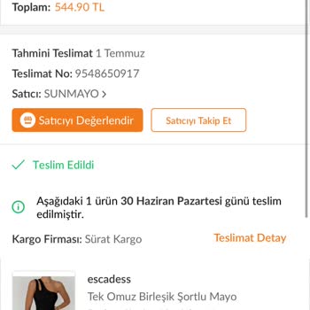 Trendyol Escadess Şikayeti