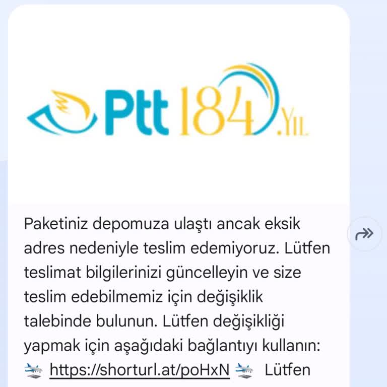 Adıma Gelen Sahte PTT Mesajlarıyla Kişisel Bilgilerimin İzinsiz Kullanımı