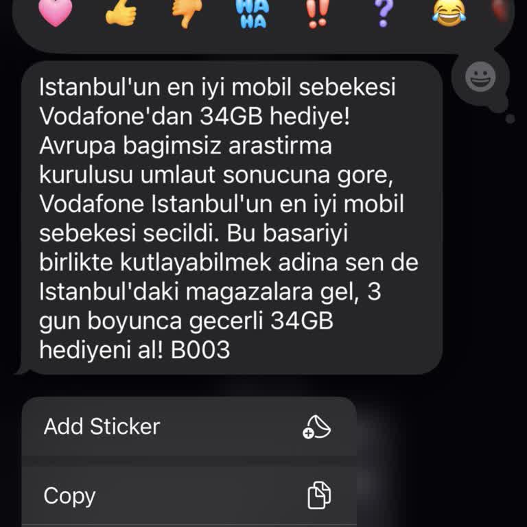Vodafone'un Hediye İnternet Mesajı Mağazada Geçersiz Çıktı