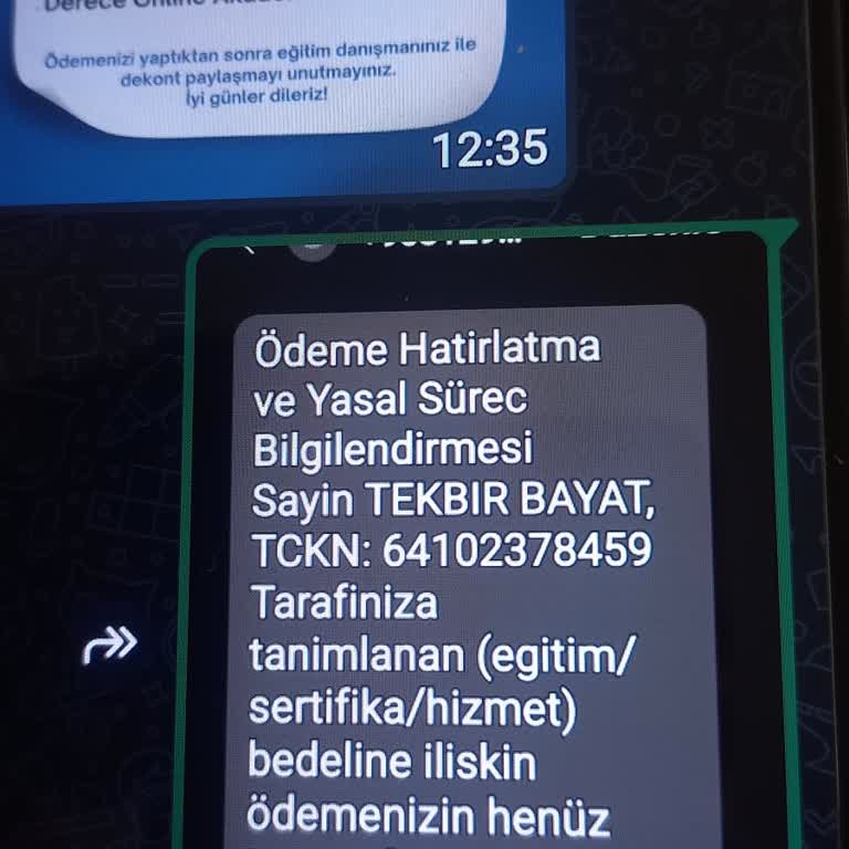 Online Sertifika Vaadiyle Para Talep Edilmesi Ve Tehdit