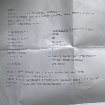 Kayıp Ve Hasarlı Bavul, Müşteri Hizmetlerinden Yanıtsızlık Mağduriyeti