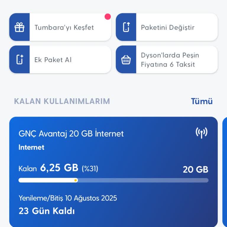 Turkcell İnternet Paketinin Hızla Tükenmesi Ve Yetersizliği