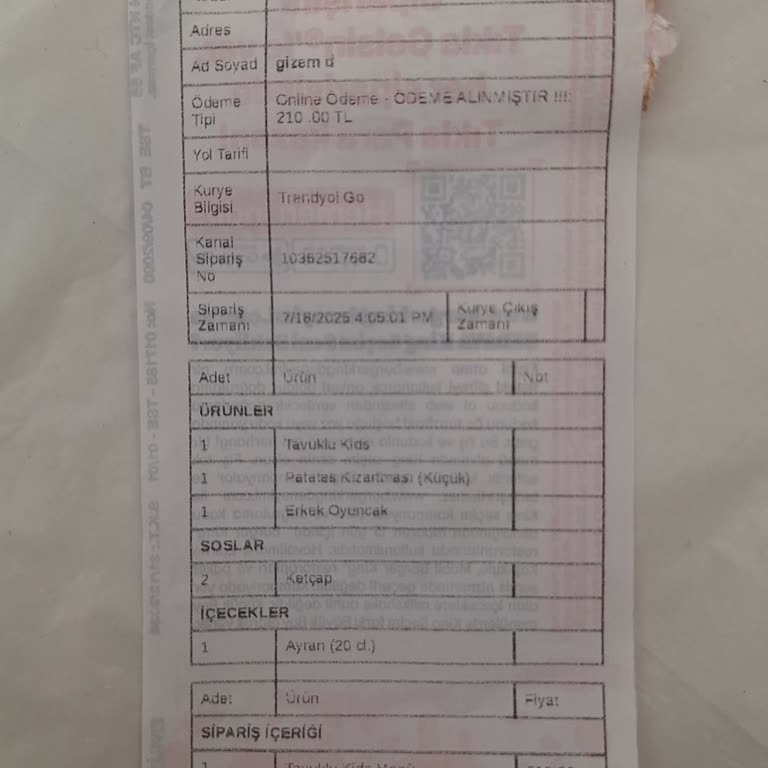 Çocuk Menüsündeki Oyuncağın Sürekli Gönderilmemesi Sorunu