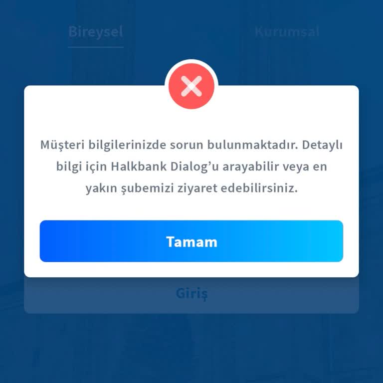 Halkbank Mobil Uygulamasında Müşteri Bilgileri Hatası Ve Giriş Sorunu