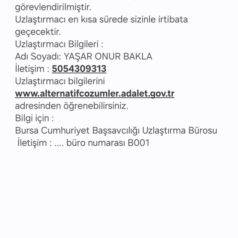 Adıma Açılmayan Dava İçin Gelen Şüpheli Uzlaştırma Mesajı