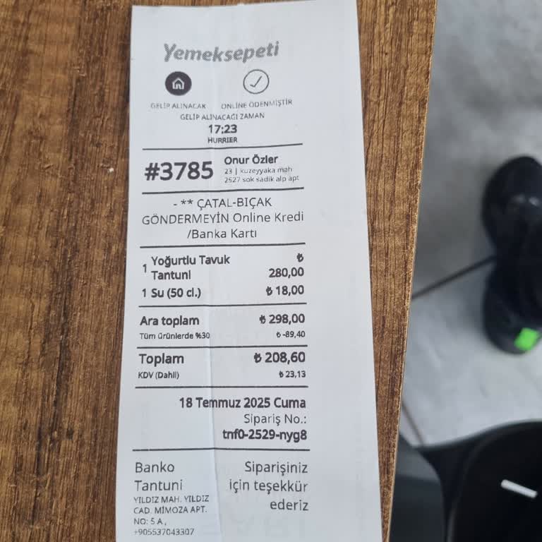 Yemeksepeti Kuryenin Siparişi Teslim Almadan İptal Etmesi Ve Saygısız Davranışı