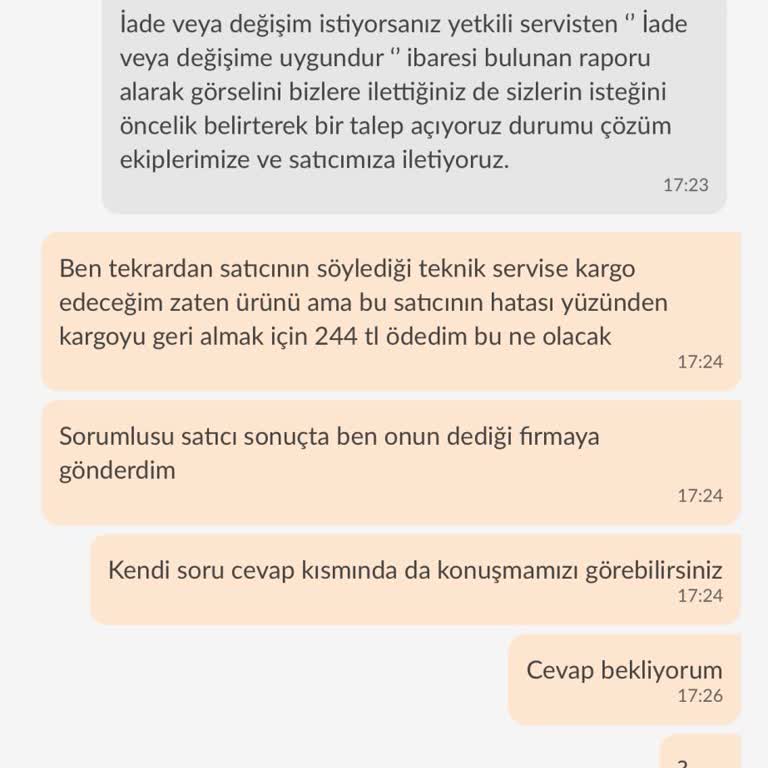 Yanlış Servis Yönlendirmesi Ve Trendyol Asistanın İlgisizliği Sonucu Mağduriyet