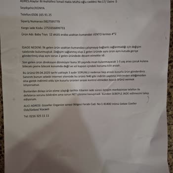 Yanlış Ve Kusurlu Ürün Gönderimi, Çözüm Yok!