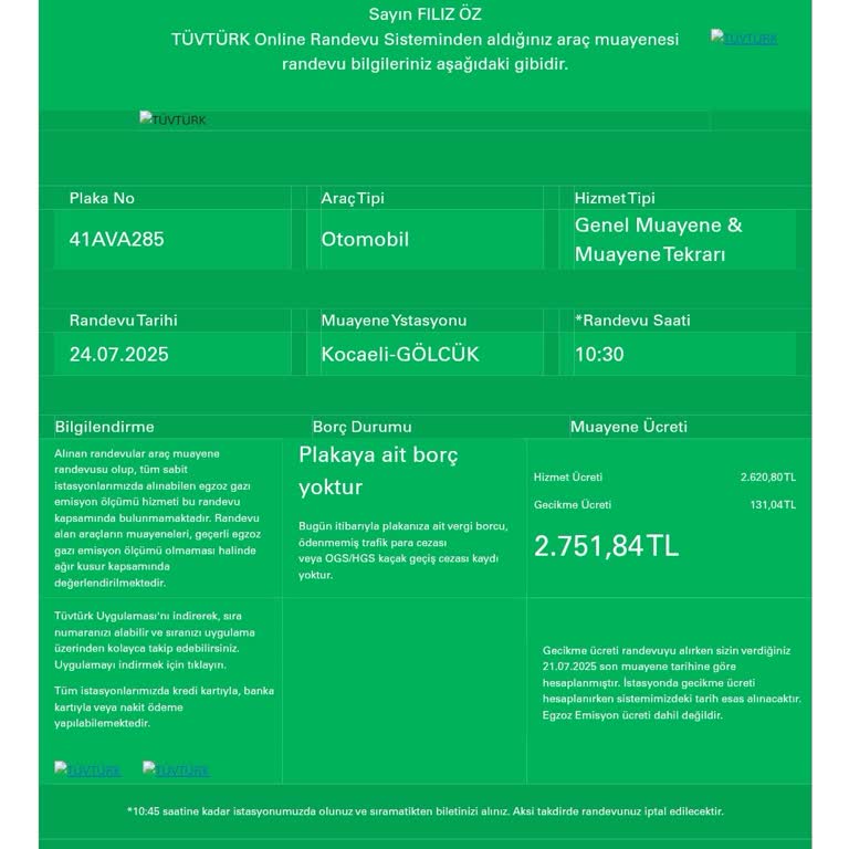 Muayene Tarihinden Önce Randevuya Gecikme Bedeli Yansıtıldı