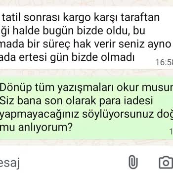 Teslim Edilmeyen Ürün Ve İade Talebine Cevapsız Kalan Müşteri