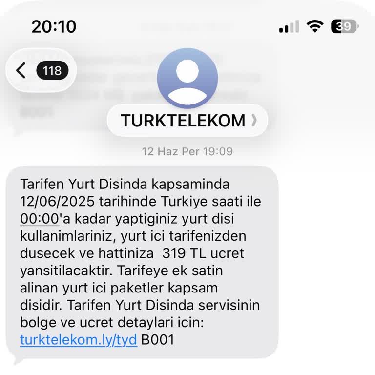 Sınırda Yurtdışı Kullanımı Olmadan Fatura Mağduriyeti Yaşadım