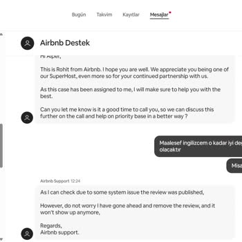 Airbnb Destek Ekibinin Haksız Yorum Sorununu Çözememesi