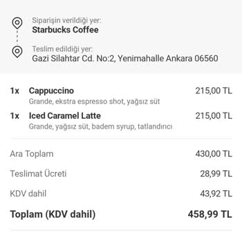 Geç Teslimat Ve Soğuk Kahve Nedeniyle Mağduriyet, İade Talebi