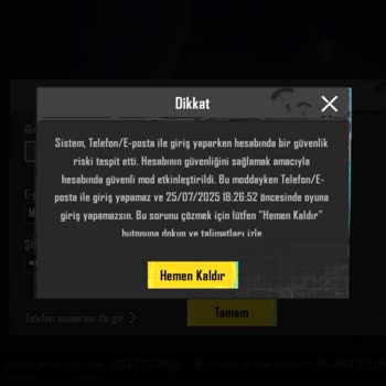 Hesabımın Güvenlik Engeli Nedeniyle Giriş Yapamıyorum