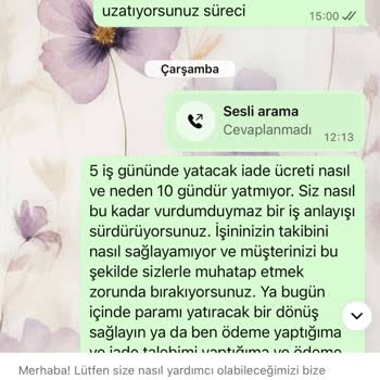 İptal Edilen Alışverişin Ücreti 10 Gündür Ödenmedi İletişim Sağlanamıyor