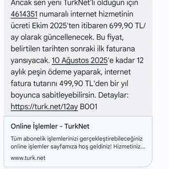 Taahhüt Edilen Fiyattan Yüksek Fatura Ve Müşteri Hizmetlerine Ulaşılamıyor