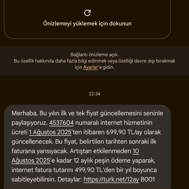 TurkNet Faturasında Aniden Yapılan Yüksek Zam Ve Eksik Bilgilendirme