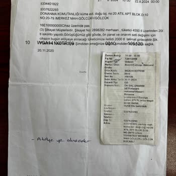 Bosch Çamaşır Makinemin Paslanan Parçaları Tekrar Ücretli Değiştirildi