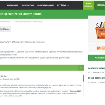 Migros Yanlış Pos Seçimi Nedeniyle Kredi Kartı Kampanyalarından Yararlanamama Mağduriyeti